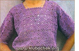Фиолетовый жакет из мотивов - www.klubochek.org
