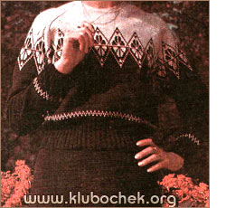 Джемпер с двухцветным узором и юбка - www.klubochek.org