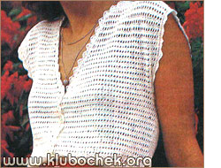 Белая ажурная блузка без рукавов - www.klubochek.org