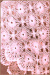 Розовая шаль из круглых цветочных мотивов