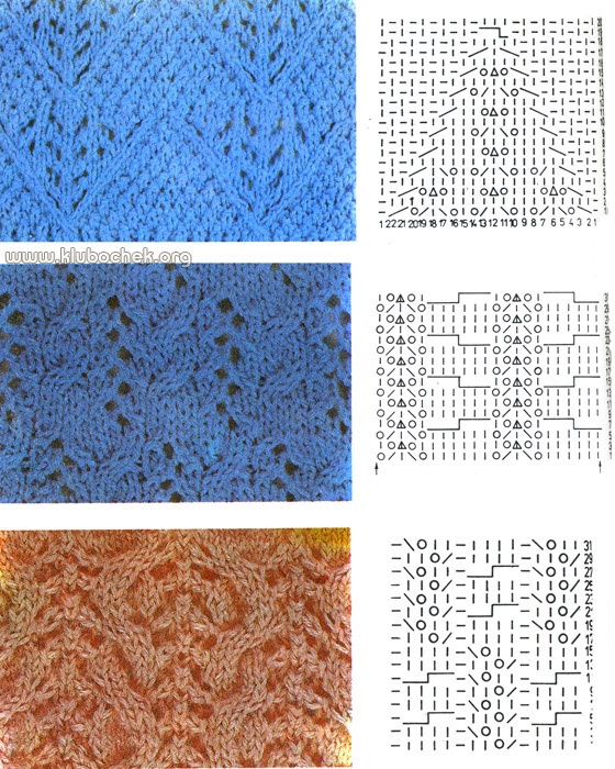 Образцы и схемы ажурной вязки